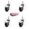 Service Caster 3 Inch Bright Chrome Hooded Neoprene Rubber 10mm Threaded Stem Casters SCC, 4PK SCC-TS03S310-NPRB-BC-M1015-4 - alternate 2